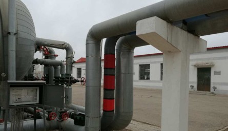 WEHA coil system installed on an industrial pipe